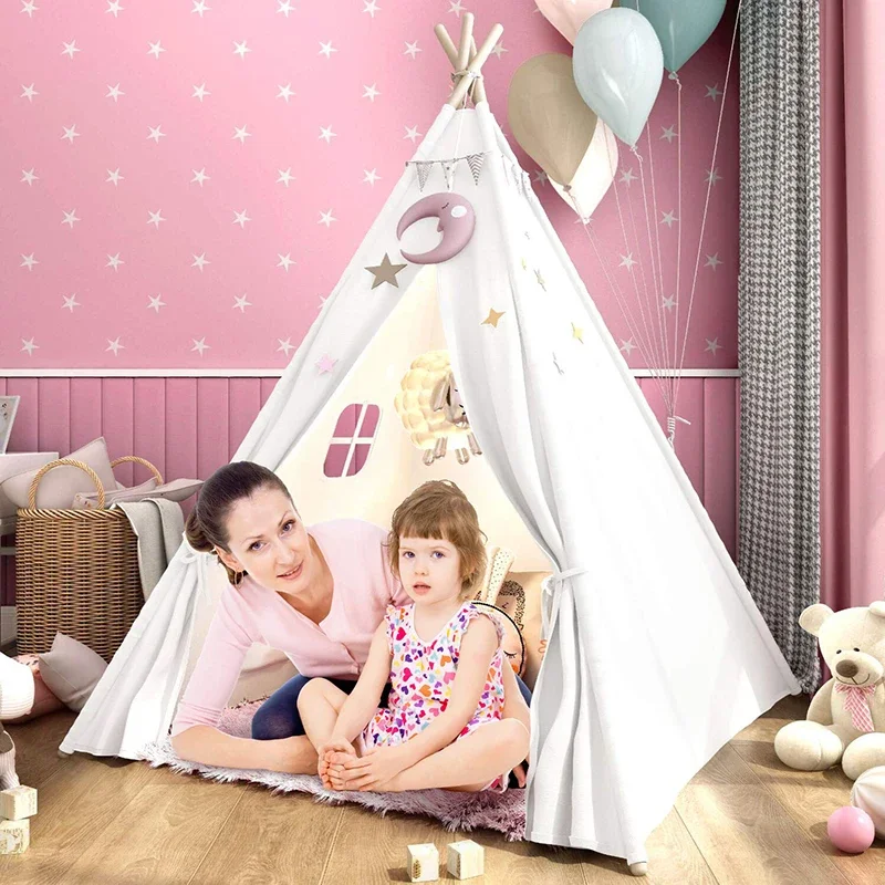 1.8m Teepee Tent for Kids Indoor Outdoor Tipi Child Tent Play House Wigwam for Children Tent House