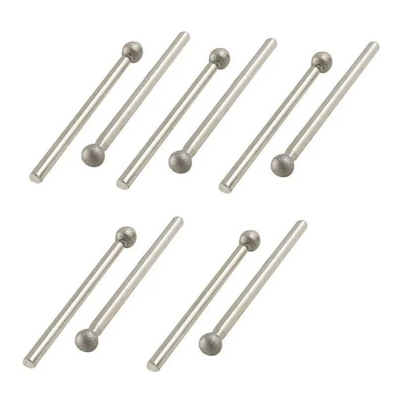 ABVT-50 Pcs 5Mm Ball Nose 3Mm Shank Diamond Mounted Point Grinding Bits
