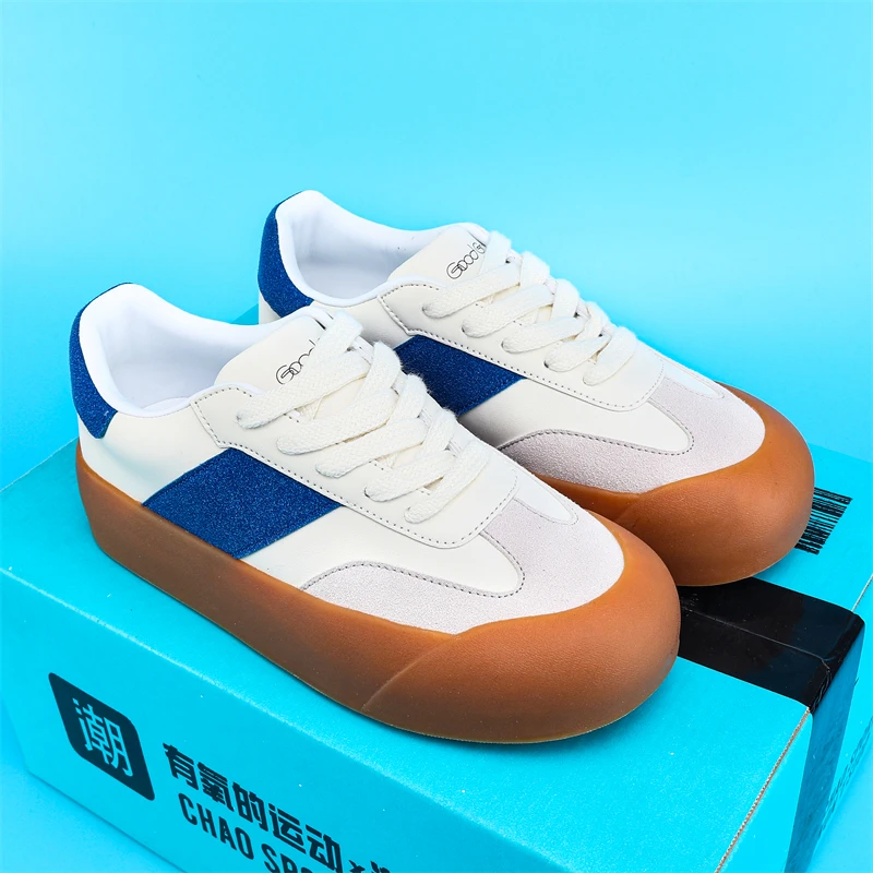 

Thick soled patchwork color women's shoes, super popular and versatile casual sports small white shoes, 2024 summer new model