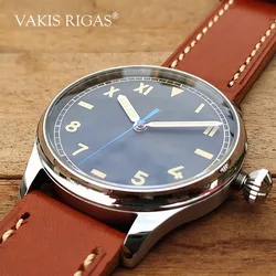 Vakuy Quartz Italian Navy Air Force VH31 Mechanical Sweep Seconds Luminous Waterproof California Face Vintage Calendar-less Larg