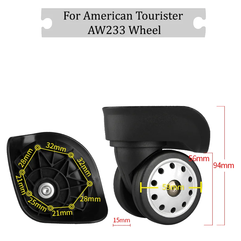 For American Tourister AW233 Luggage Wheel Replacement Universal Wheel Accessories Wear Resistant Travel Trolley Case Mute