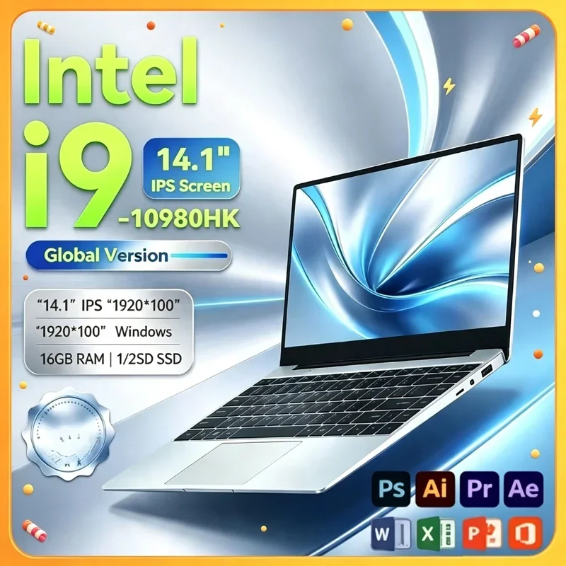 14.1" Online Class Notebook Intel Core i9 10980HK Windows 11 Pro 32GB RAM 2TB SSD FHD Light Slim Laptop For Student Game Office