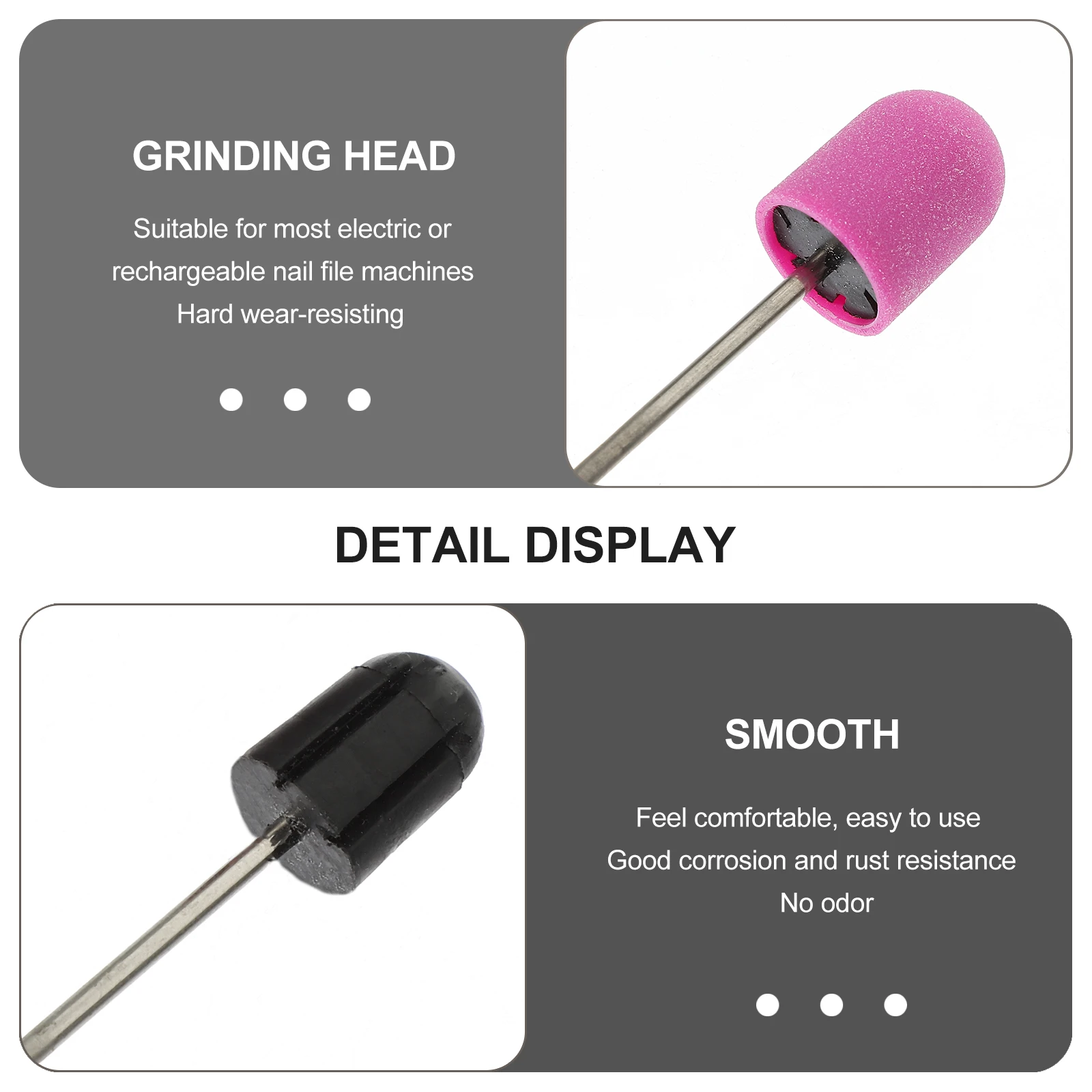 

10Pcs Nail Art Sanding Caps Portable Lightweight Manicure Tool Nail Grinding for Cuticle Cleaning Pedicure