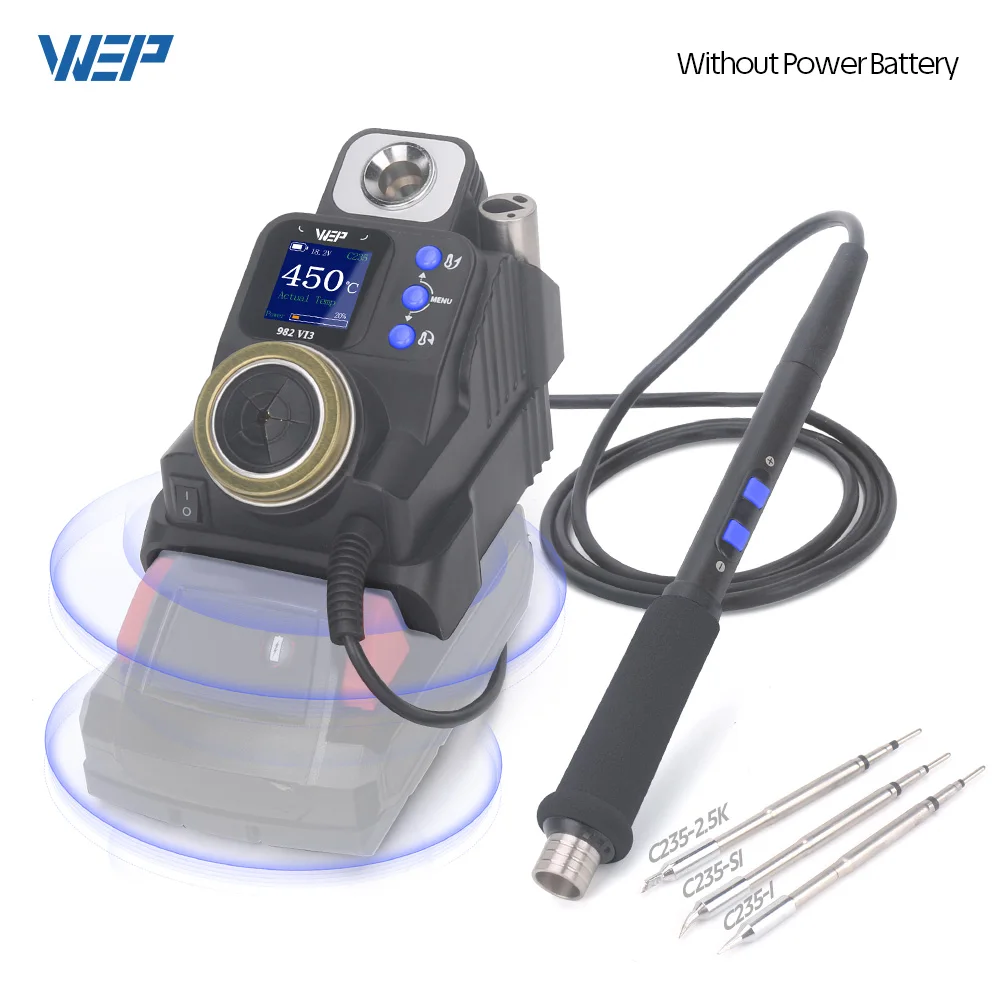 WEP 982-VI Cordless Soldering Station Precision Portabble Solder Iron Fast Heating Tool For DEWALT Milwaukee MAKITA Battery 20V