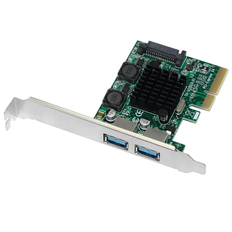 PCIE X4 to 2-port USB 3.1 expansion card, high-speed dual interface desktop computer with built-in USB adapter card