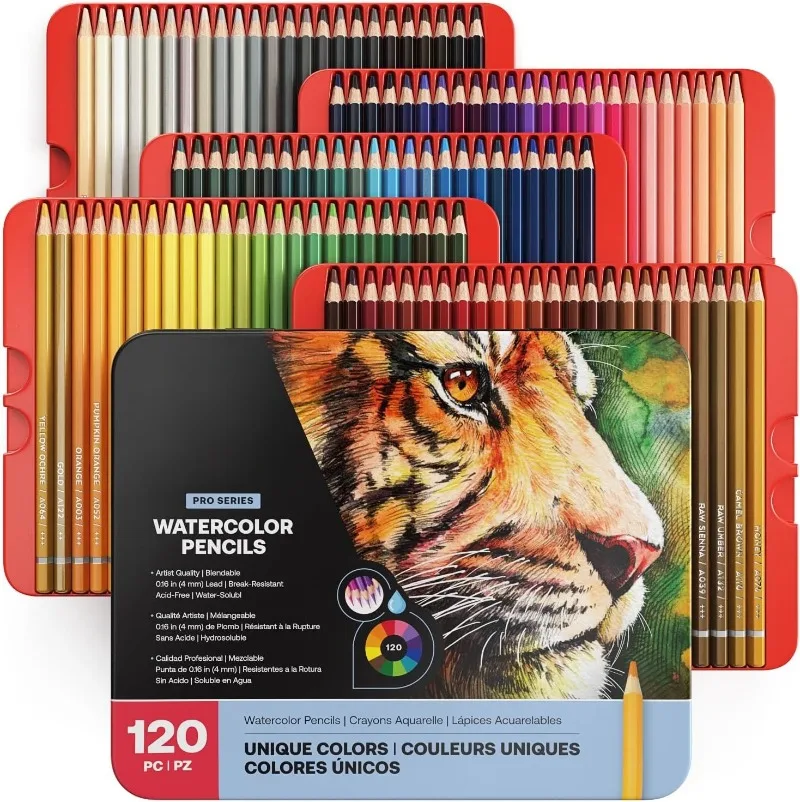 

Watercolor Colored Pencils for Adult Coloring, Set of 120 Colored Pencils, Art Drawing Pencils in Bright Assorted Shades,