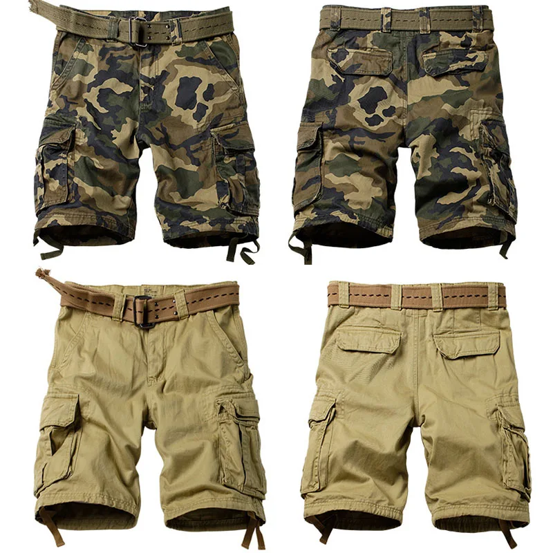 Shorts tácticos camuflaje woodland – Transpirables multibolsillo