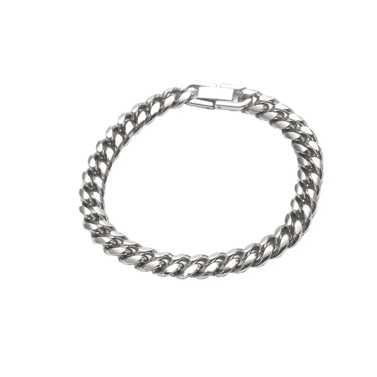 

Men's Titanium Steel Cuban Link Bracelet, HipHop Trendy Fade-Resistant Jewelry, Stylish Accessory
