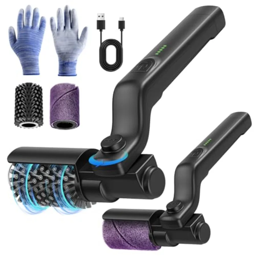 

Electric Grill Brush Rechargeable 3 Powerful Speed BBQ Grill Brush for Outdoor Grill 180° Adjustable Stainless Steel Rotary Bru