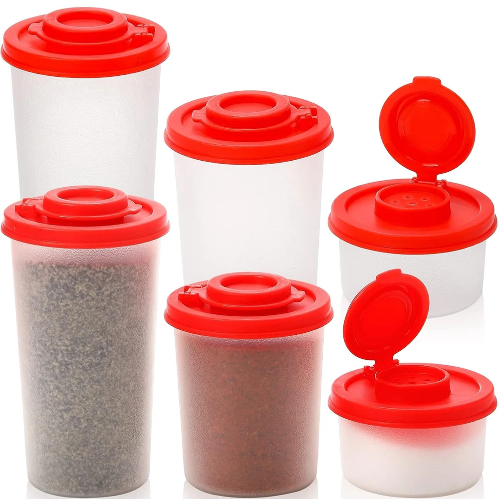 

6 Pcs Salt and Pepper Shakers Set, Moisture Proof Salt Shakers, Salt and Pepper Containers with Lid for Travelling, Lunch