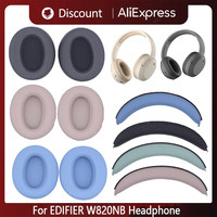 1Pair Replacement Protein Leather Headphone Cover Ear Pads Pillow Cushion Cover Noise Reduction Headphone Pad for EDIFIER W820NB