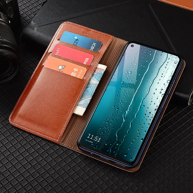 Crazy Horse Genuine Leather Magnetic Flip Cover For XiaoMi Redmi Note 3 4X 5 6 7 8 8T 8 9 9s 9T Pro Max Case Wallet