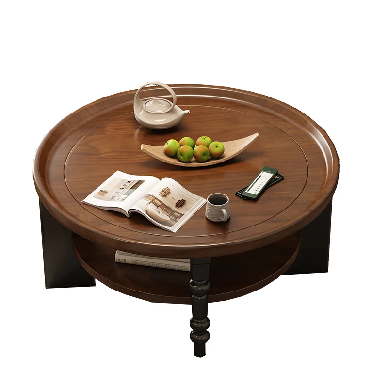 

New Chinese Solid Wood Furniture Living Room Wholesale Home Furniture Round Coffee Table for Living Room