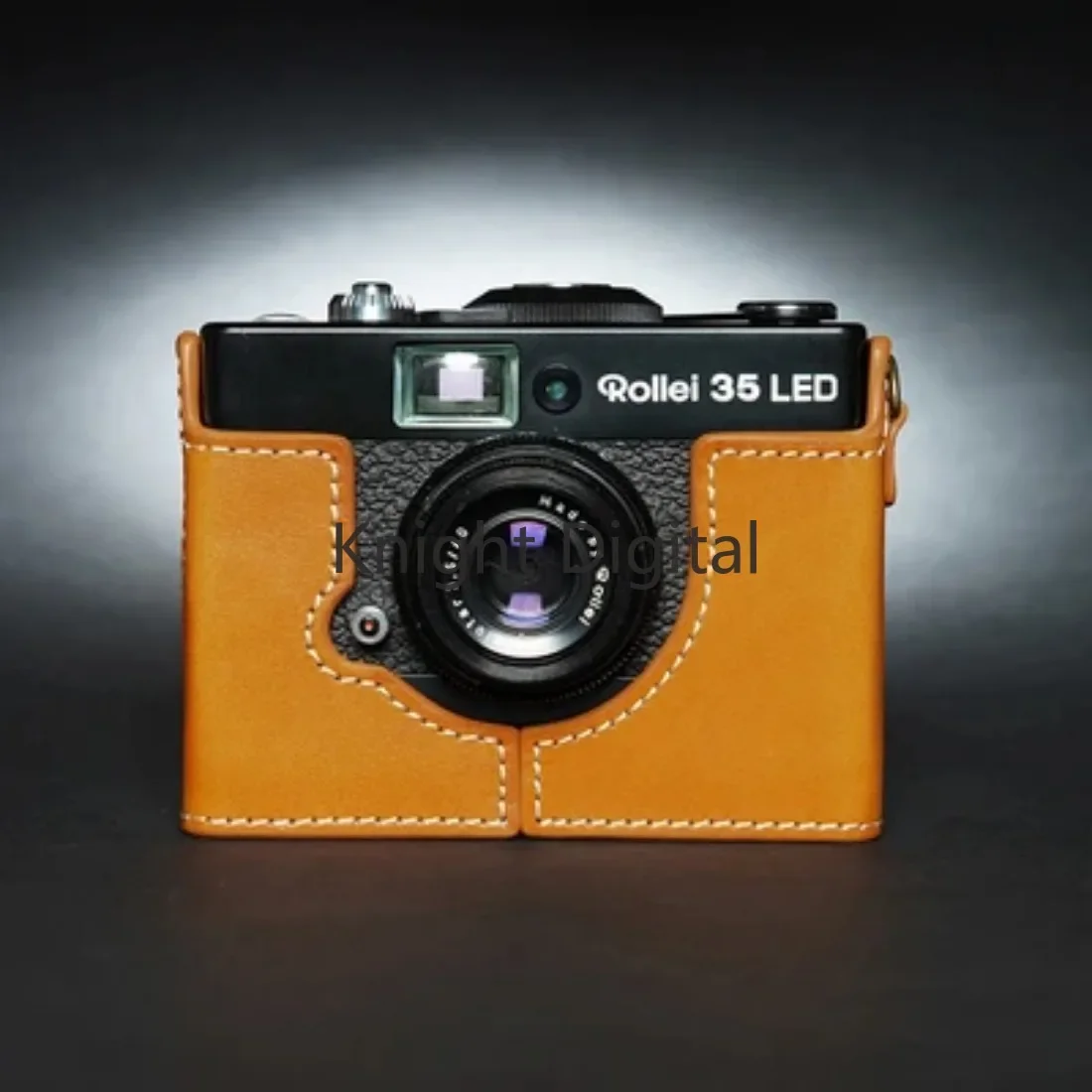 Câmera de couro genuíno metade do saco corpo caso para rollei 35 led b35 manga protetora caixa base pele escudo couro
