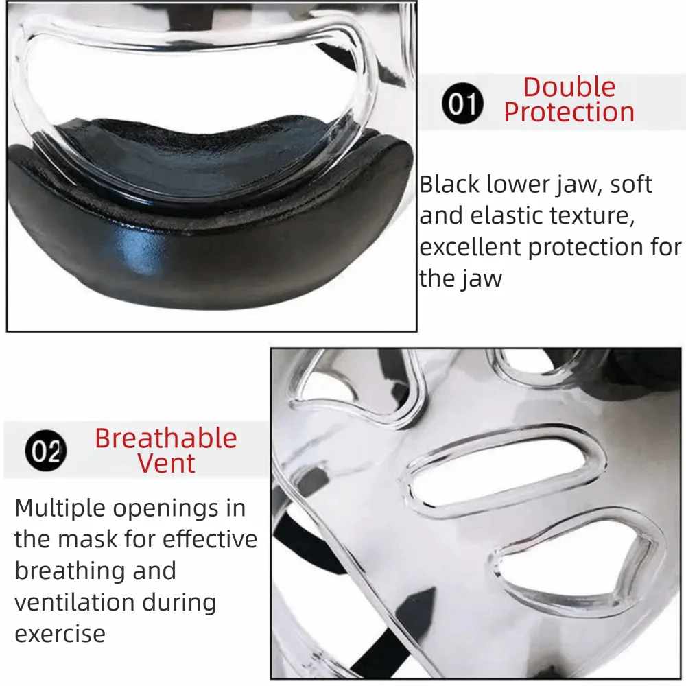 Breathable Taekwondo Face Shield Transparent Mask Detachable Taekwondo Helmet Gear Anti-Scratch Lightweight Taekwondo Helmet