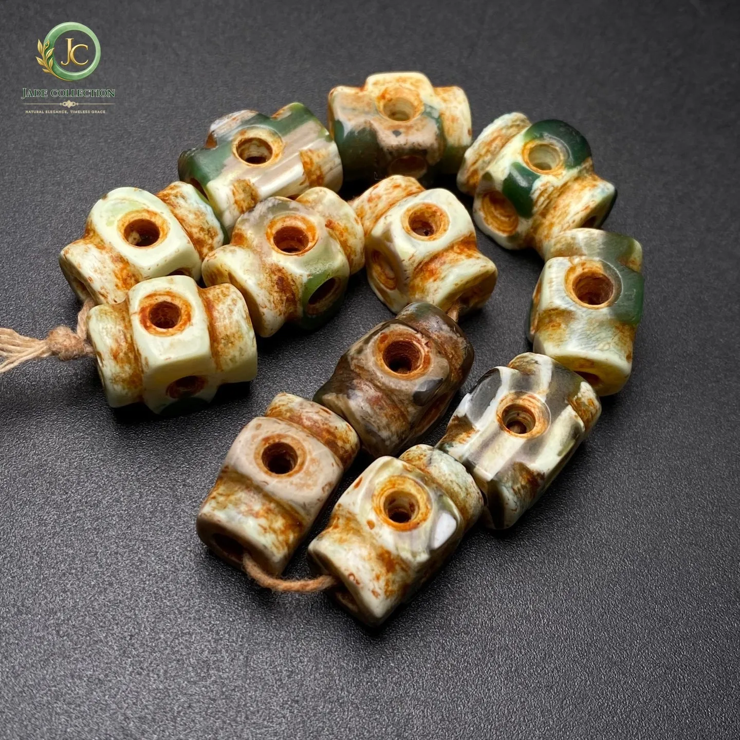 Rare Tibetan Buddhism Old Agate LuLuTong Beads Dzi Beads Amulet Bracelet G1280