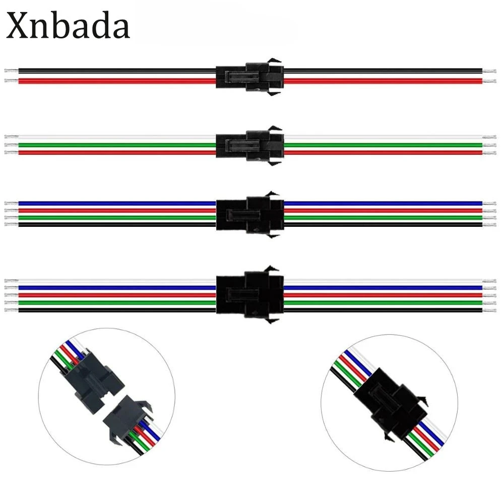 JST Connector Male And Female 15cm 10-100 pairs 2pin/3pin/4pin/5pin for 5050/3528 WS2812B/WS2811 LED Strip