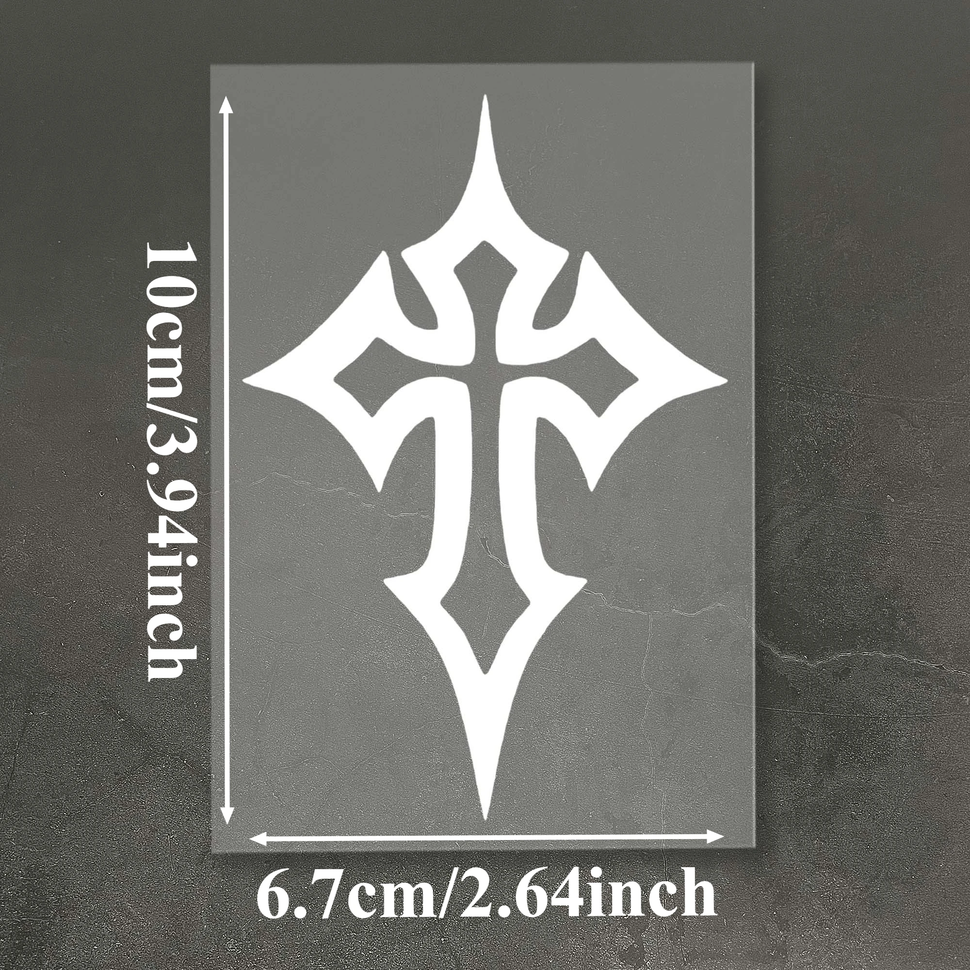 1PC Gothic Style Cross Motorcycle Helmet Sticker Waterproof for Motorbike Fuel Tank Front Fairing Scooter Universal Vinyl Decal
