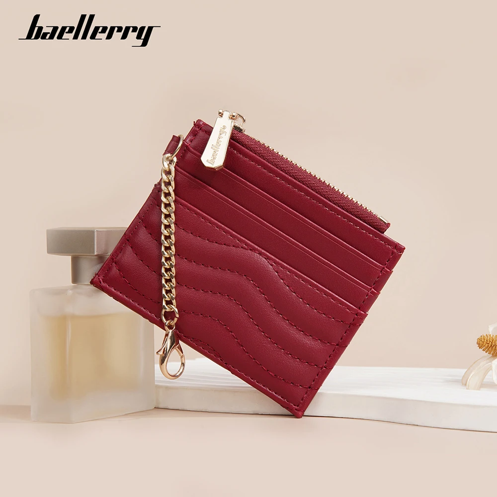 

Baellerry New Mini Short Women Card Wallets Simple Zipper Card Clips Female Coin Purses Slim Credit Card Holder Wallet For Girls
