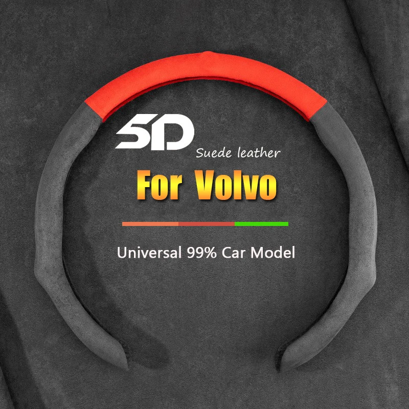 

Premium Suede Leather Car Steering Wheel Cover For VOLVO XC60 XC 90 S60 V40 V60 S40 S80L Breathable Non-slip Auto Accessories