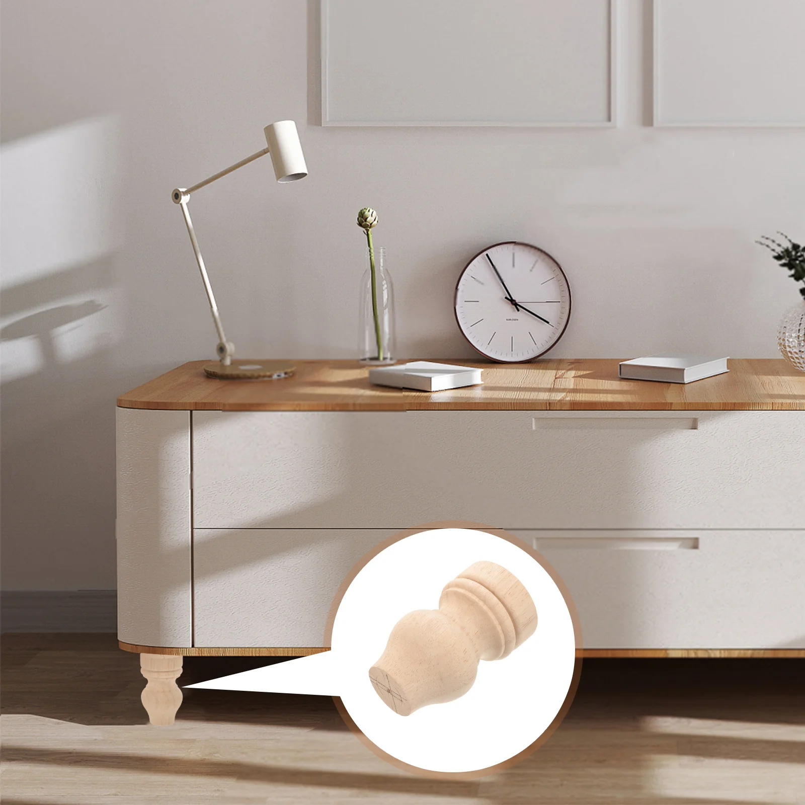 

Wooden Table Leg Foot for Furniture Sofa Bed Cabinet Stable Structure Good Workmanship Resistant Shaking Table Leg