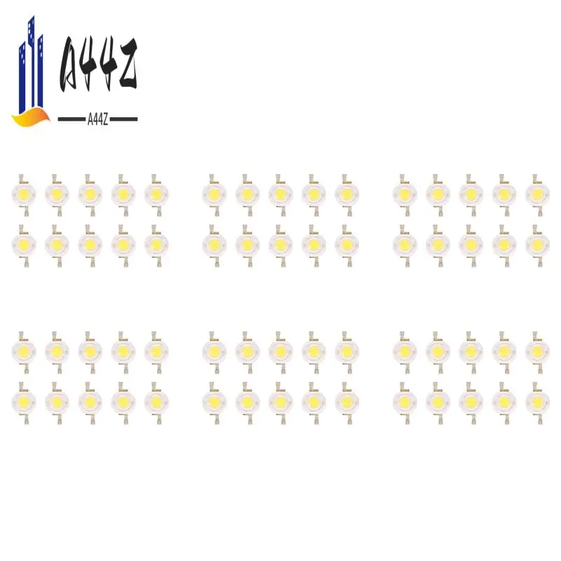 

A44Z-60 шт., 2-контактные светодиодные излучатели высокой мощности, 3 Вт, теплый белый цвет, 100–110 лм