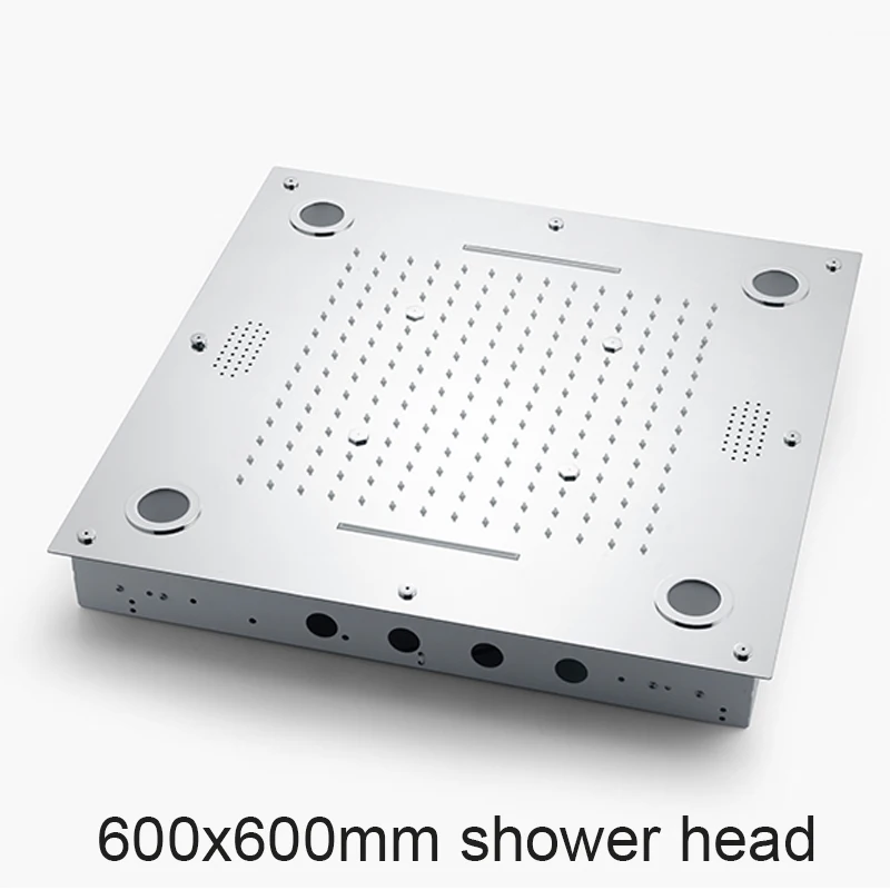 24'' Ceiling Large Rain Mist Waterfall Music Shower Faucets Set LED Bathroom Thermostatic Chrome System