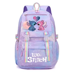 Disney-Lilo e Stitch mochila impermeável para mulheres, bolsa de viagem feminina, mochila para adolescentes, bookbag