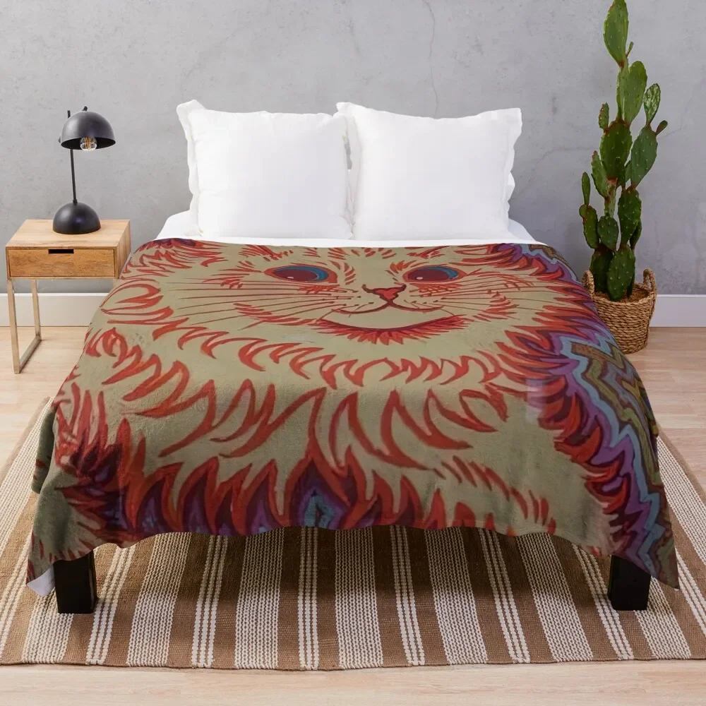 

cat paintings by louis wain Throw Blanket Sofa Throw Designers Furry Decorative Throw Blankets