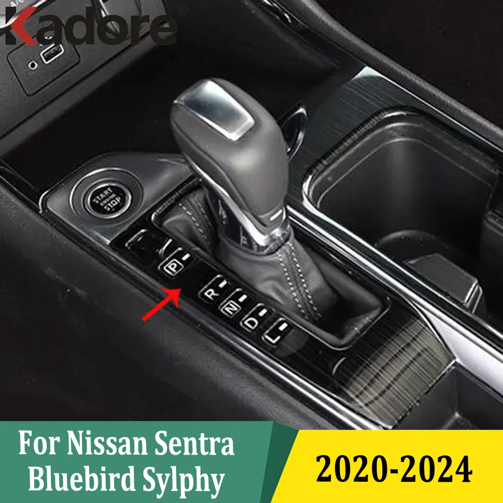 For Nissan Sentra Bluebird Sylphy 2020 2021 2022 2023 2024 Gear Shift Panel Cover Sticker Trim Car-styling Interior Accessories