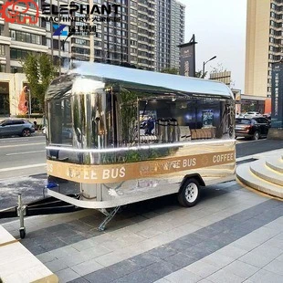 Integrated Mobile Catering Trailer, Street Food Truck Snack Bar With Complete Kitchen Tools