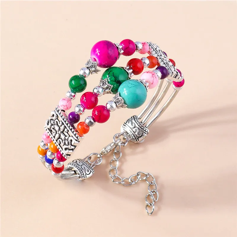 Aihua Neue böhmische Charm-Perlenarmbänder für Frauen, ethnische Armbänder aus Naturstein, modischer Schmuck, Partygeschenke – Detail 2