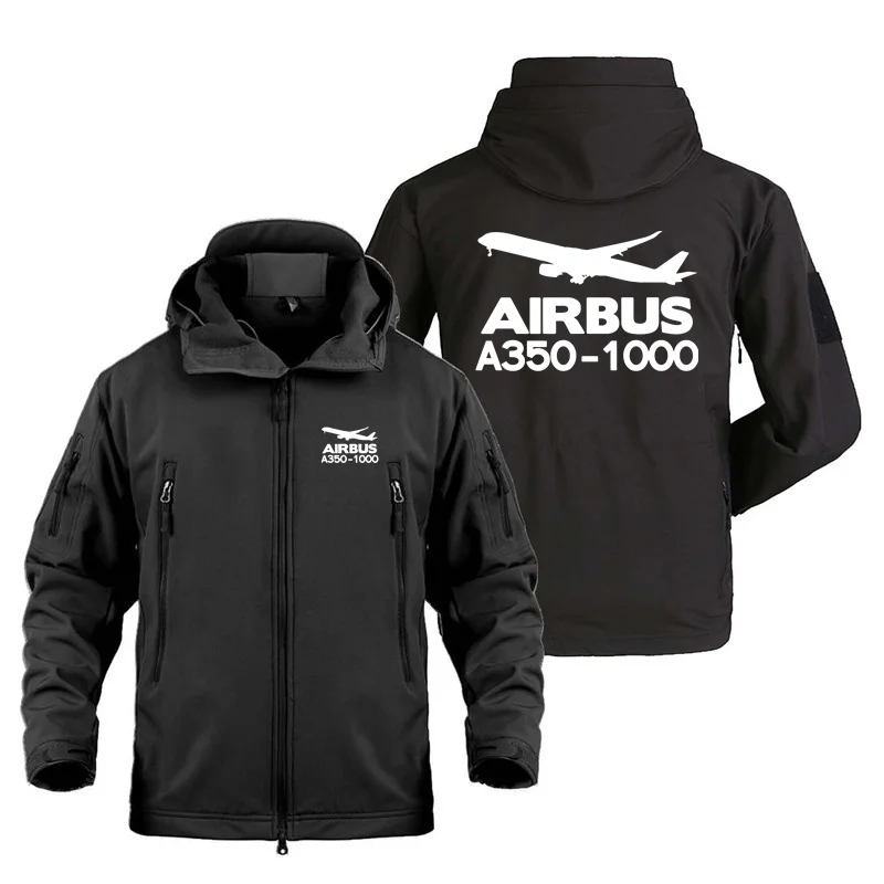 Harajuku Airbus A350-1000 Outdoor Military Tactical Shark Skin Man Jackets Coats Aviation Fleece Warm SoftShell Jackets for Men