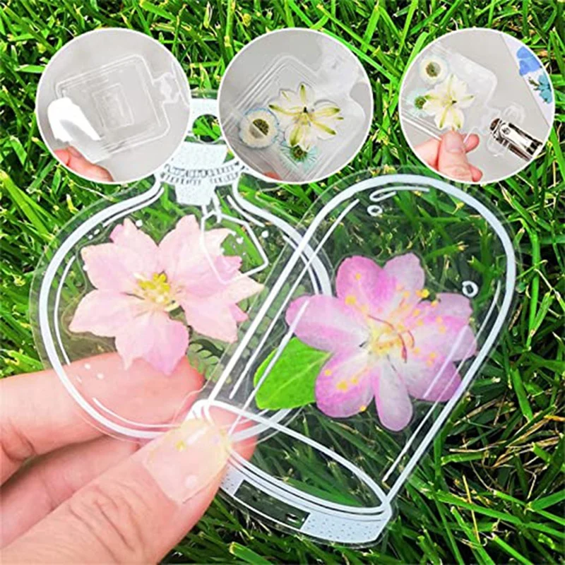 Botella de marcapáginas de flores secas, marcapáginas de flores secas transparentes, marcador de flores secas DIY, apto para graduación de niños y mujeres