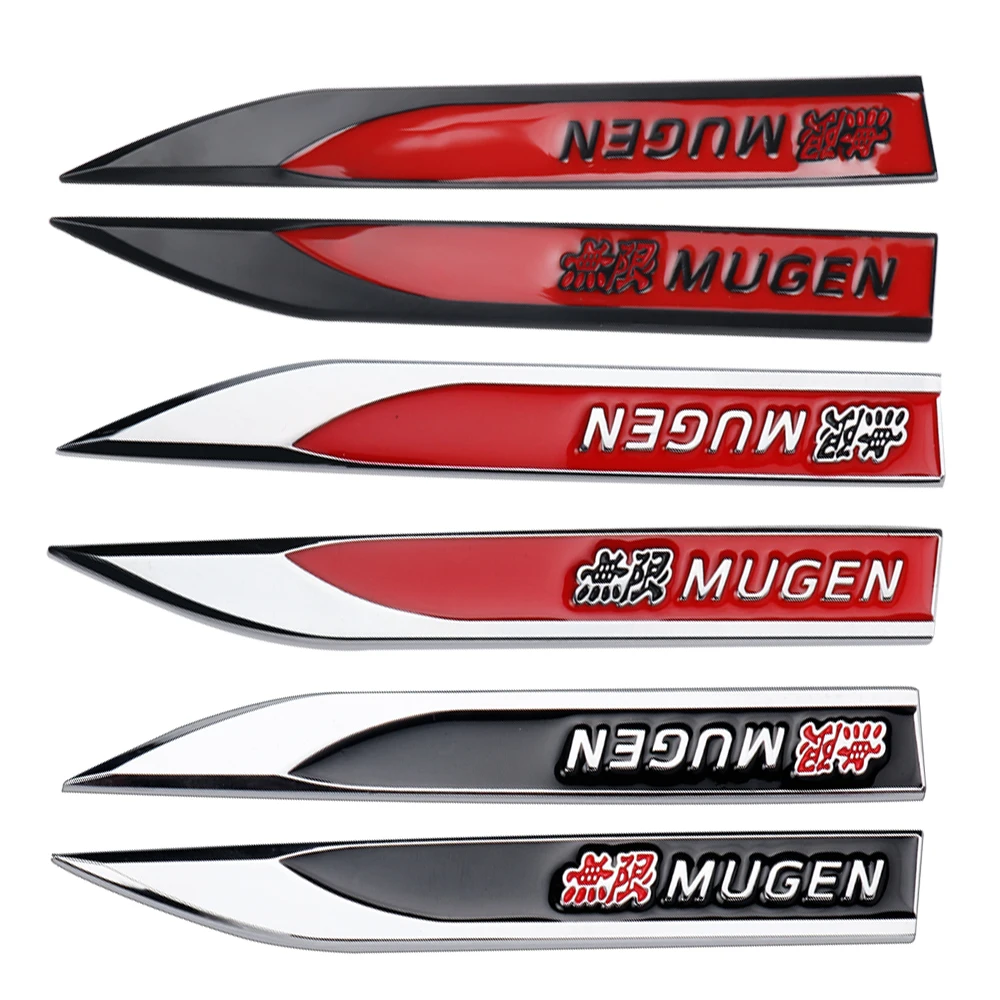 2 peças de Adesivos de Emblema Lateral 3D de Metal para Para-lama de Carro, Acessórios Automotivos Externos para Honda Mugen CIVIC FORZA Insight Accord Hornet Modulo