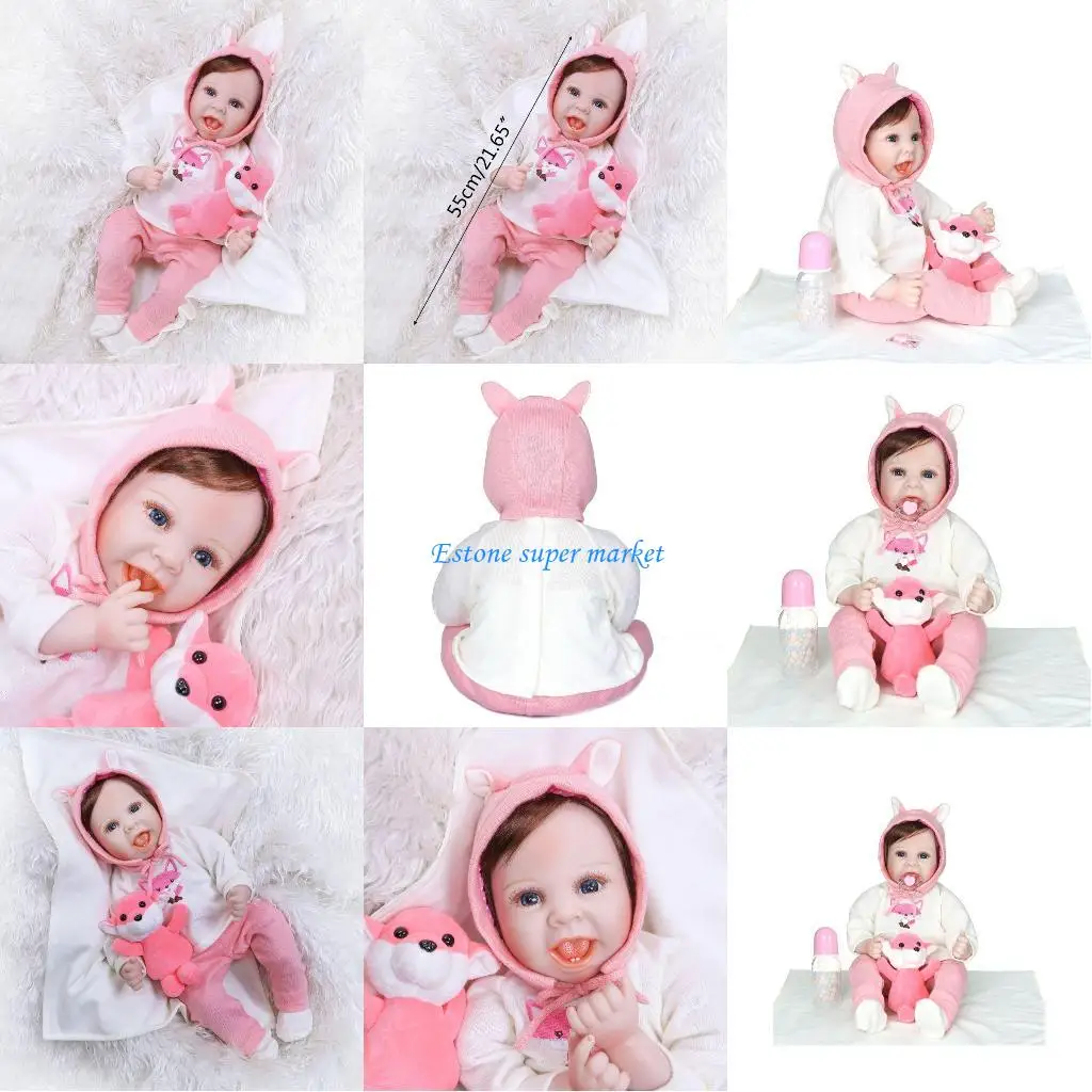 

090B 55 см Реалистичная кукла для малышей, реалистичная игрушка для девочек для игр, одеяло, подарок на день рождения, подарок