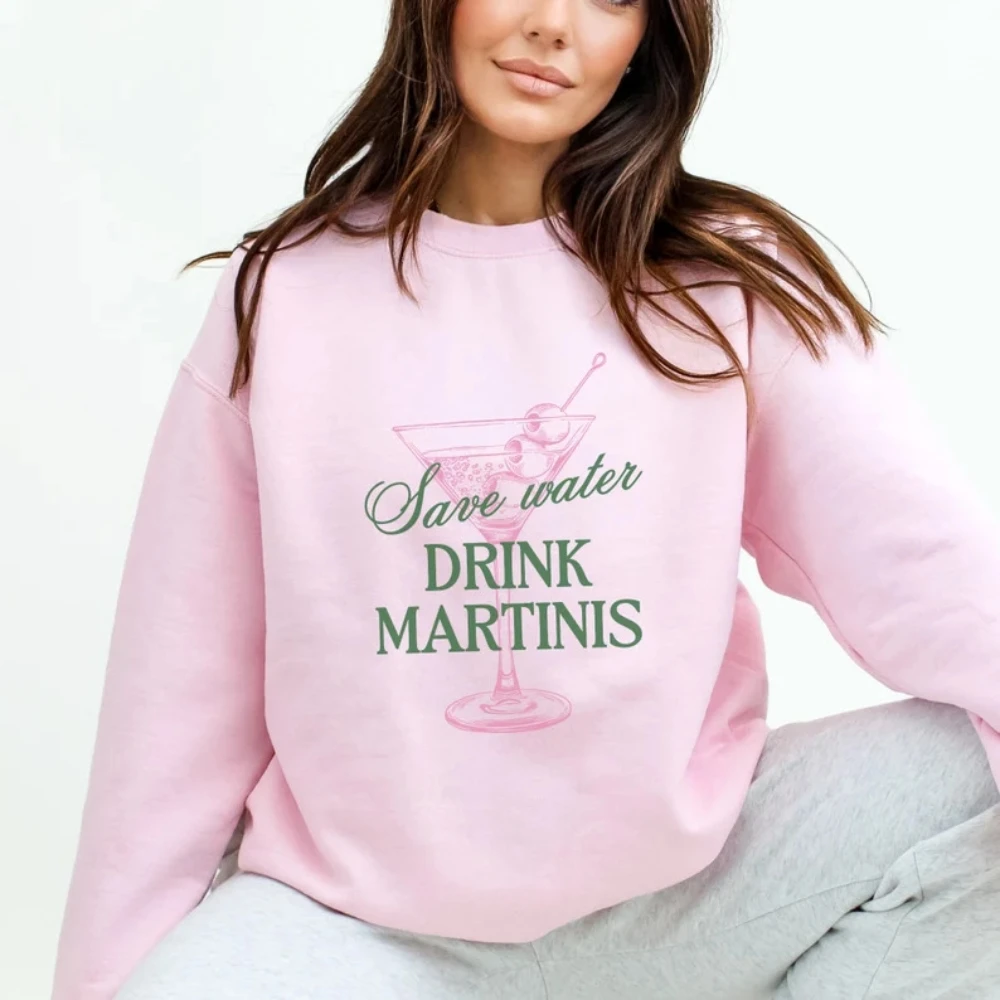 

Martini Sweatshirt Save Water Drink Martinis Sweater Tini Time Crewneck Martini Lover Gift Cocktail Dirty Martini Social ClubTee