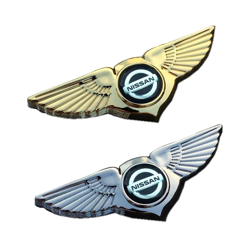 3D Car Front Hood Grille Wings Emblem Decal Badge Sticker for Nissan Nismo Qashaqai Altima Sylphy Juke Leaf Titan Xterra Sentra