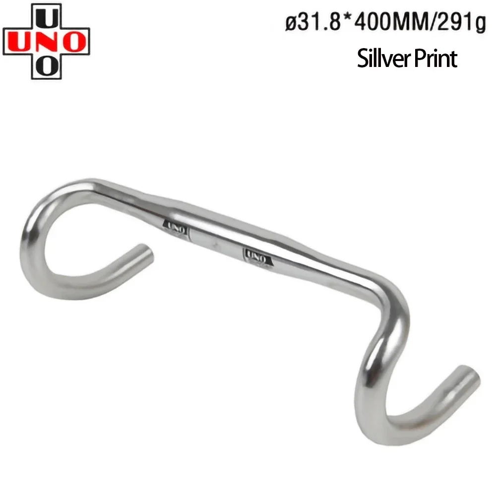 UNO CR12 Road Bike Bent Bar Ultra-light Handlebars 31.6MM*380/400/420/440mm Bicycle Handlebar Silver Bicycle Parts