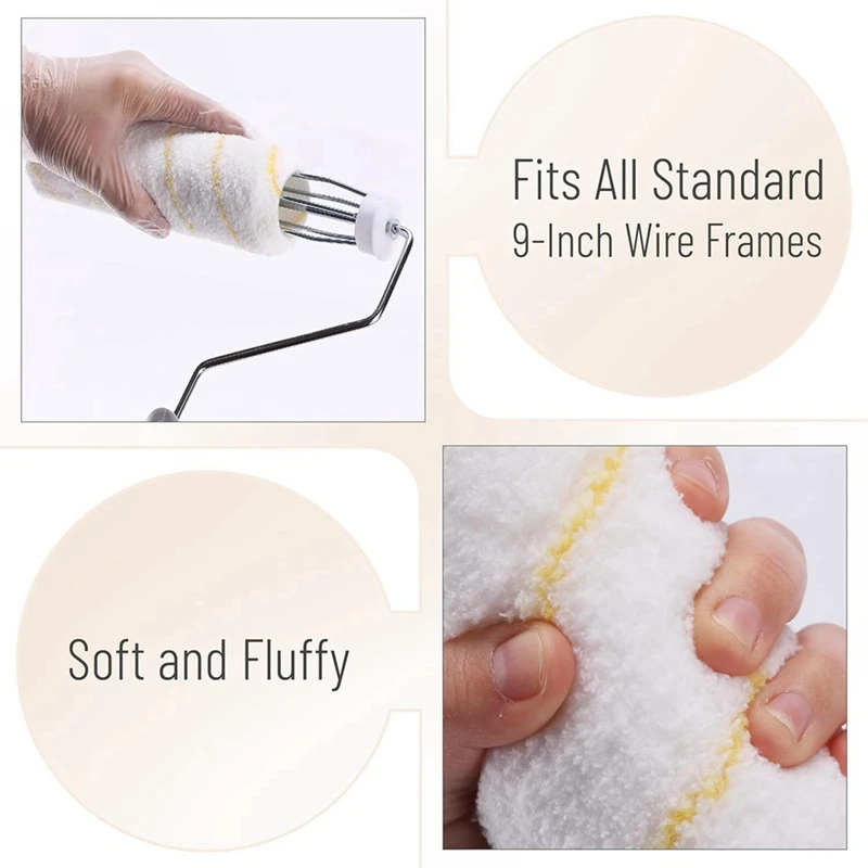 9 Inch Paint Roller Kit Roller Wall Painting Paint Brush Paint Brush Tool with Tray-A21I