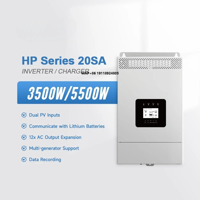 Lifepo4 5KW 5.5KW Onduleur Hybride Parallle 5000 Watt DC to Ac Offgrid Homage Dual 100A Hybrid Solar Inverters