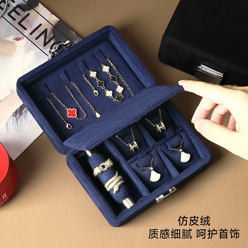 Caja de almacenamiento de joyas, joyero, collar, pulsera, caja de almacenamiento de anillos, joyero portátil