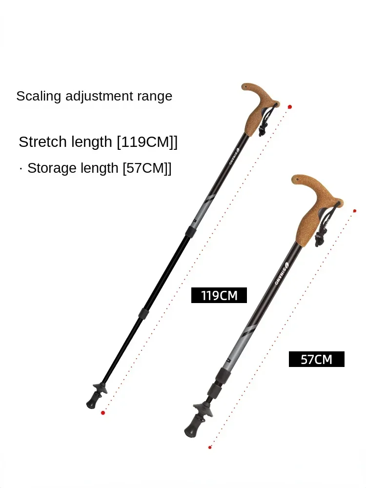 Ultra-Light Telescopic Climbing Poles, Outdoor Hiking Equipment, Shock-Absorbing Walking Crutches for Adventure Trekking Poles