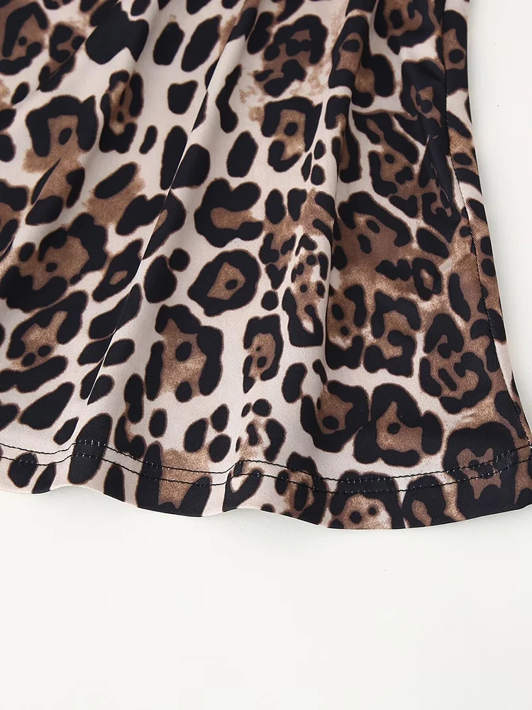 YERMORA falda de medio cuerpo informal con estampado de leopardo y cintura alta elástica para mujer moda tendencia suelta Primavera Verano 2025 nuevo A474