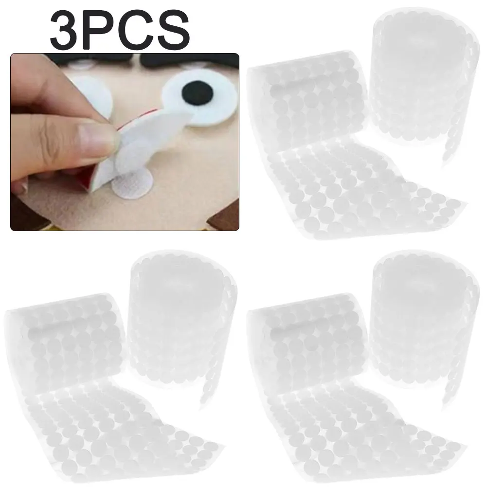 

3000 Pairs Double-sided Adhesive Fastener Tape Hooks Loops Disks White 15mm