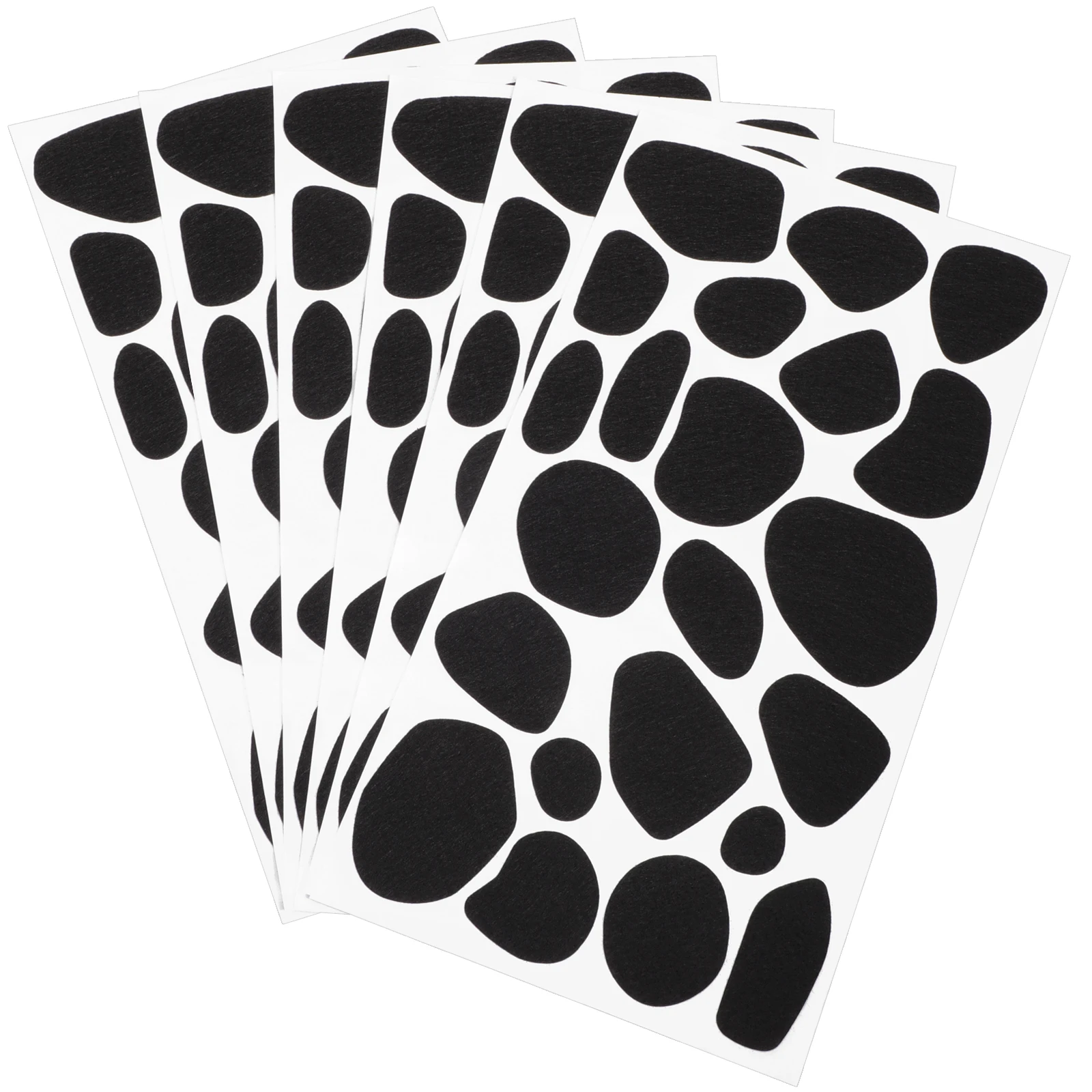 

6 Sheets Clothes Wall Stickers Decor Decorate Kids Black Felt Animal for Cow Fabric Toddler Cute