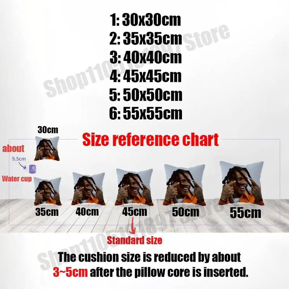 L-Lil Durk pensées profondes taie d'oreiller pour 50 cm 30 cm 55 cm 45*45 cm 40 cm taie d'oreiller de lit carrée