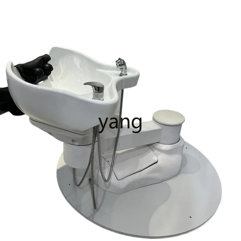 YJQ barber shop punch bed movable hairdressing multi-function rotating electric shampoo bed