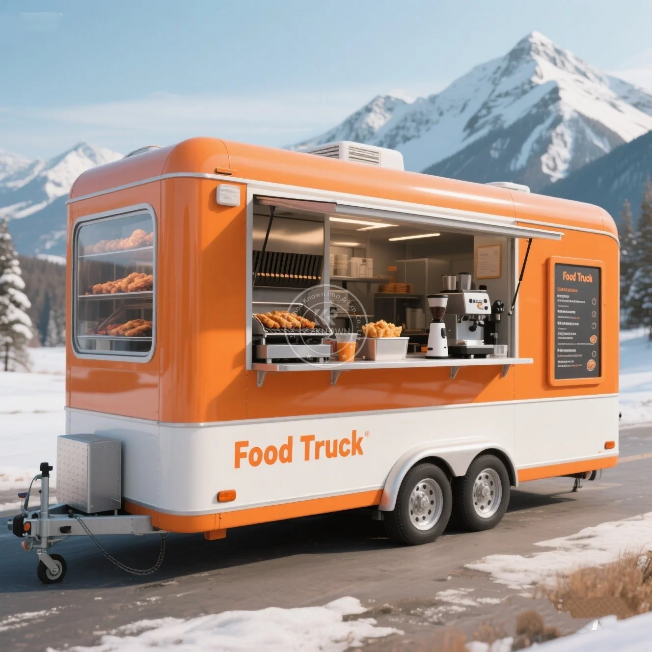 

Fully Equipped Mobile Street Kitchen Food Truck Square Shape Food Cart Vending Coffee DOT CE Approved