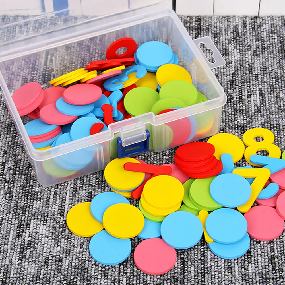 1 ボックス教育用ラウンドディスク算術幼児用カウントディスク数学学習就学前数学教育器具カラー
